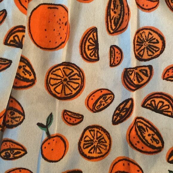 EUC Banana Republic Orange Fruit Print Halter Blue Top - Picture 4 of 4